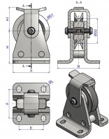 Vorschau: Seilrollenbock Seilniederhalter Gleitlager Ø 300 mm | Frank Seilrollen