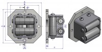Vorschau: Technische Zeichnung für Seilkreuz für Seil-Ø 6-10 mm | Frank Seilrollen