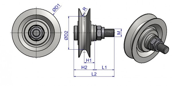 Seilrolle festehende Achse Gleitlager Ø 150 mm | Frank Seilrollen